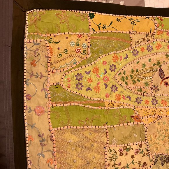 Beaded Sari Patchwork Tapestry - Picture 5 of 9